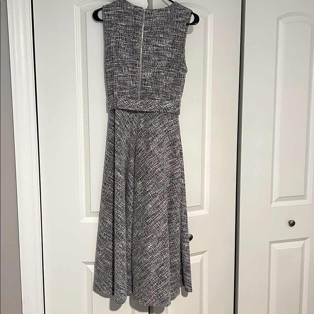 Calvin Klein Textured Black and White Midi Dress - Picture 4 of 16